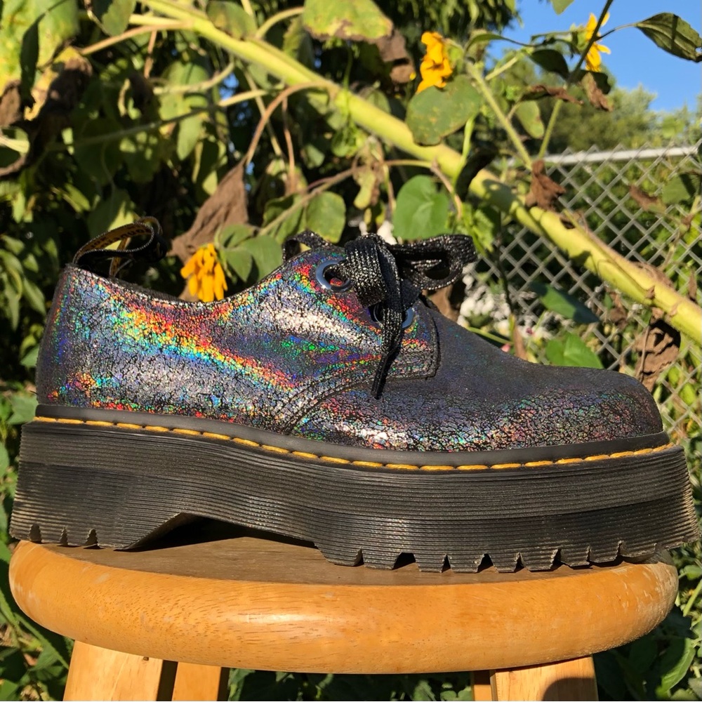 Dr. Martens Holly Iridescent Crackle Platform Shoes
